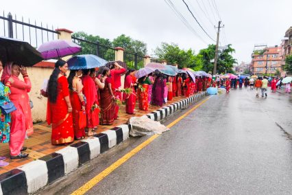 ऋषिपञ्चमी :टेकुमा महिला व्रतालुको घुँईचो (फोटो फिचर)